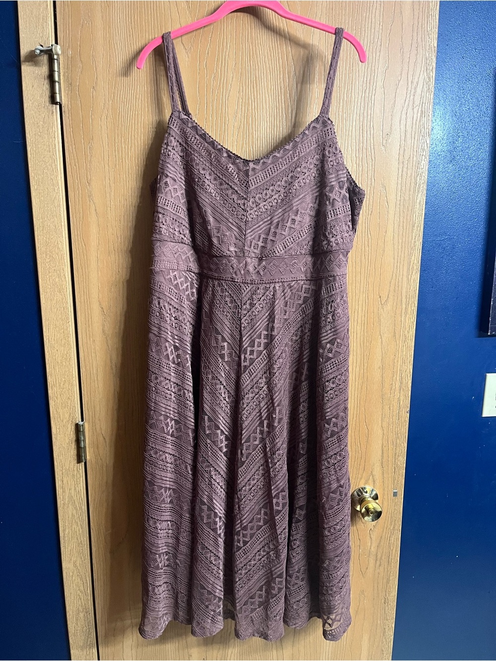 Torrid Womens 2X Lace Maxi Dress Purple Mauve Romantic Semi Formal